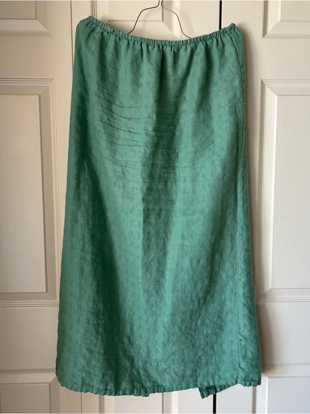 Bryn Walker | Linen Maxi Skirt. Sage. Size L. Lagenlook Coastal Boho. USA.